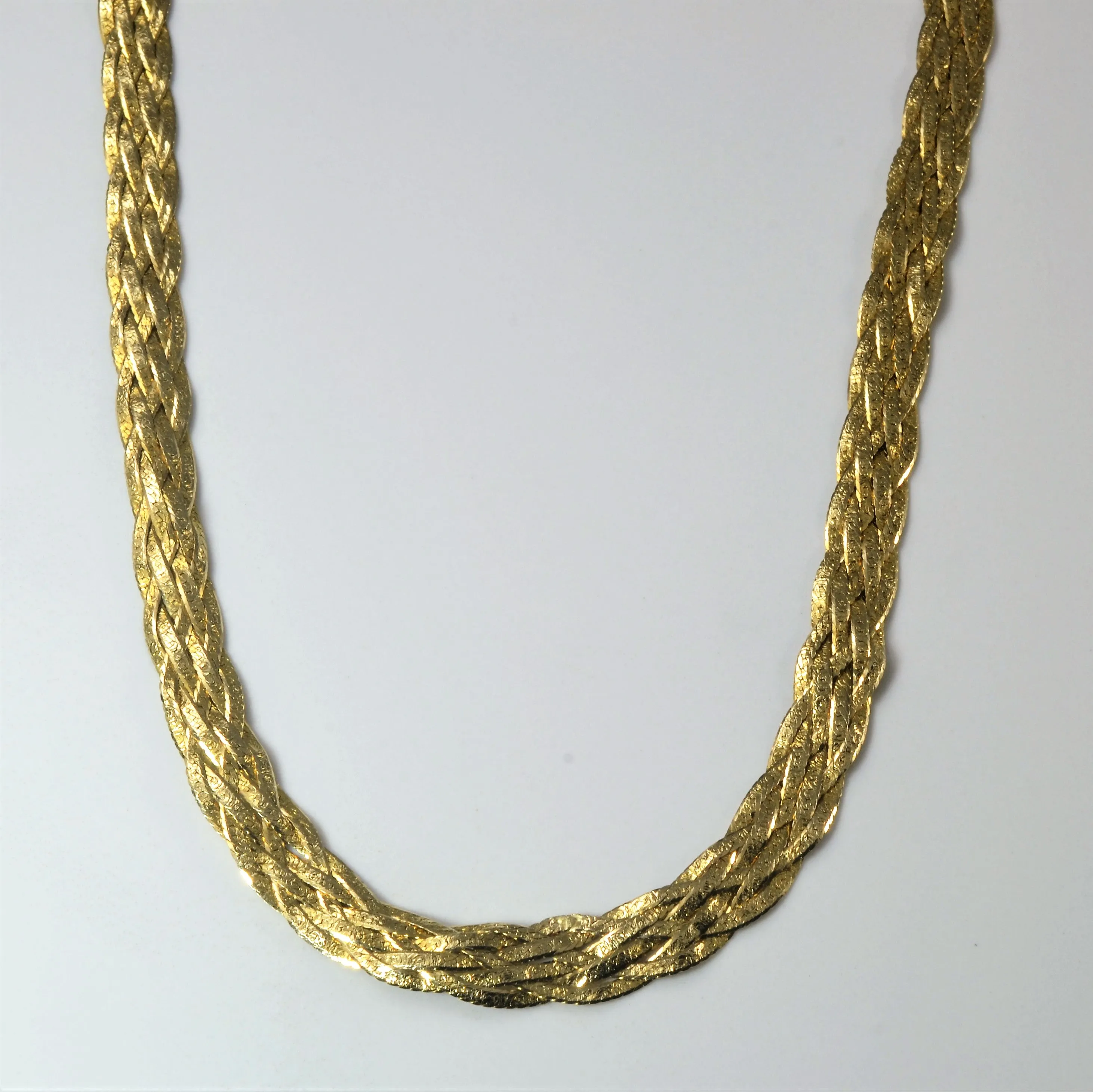 Braided Yellow Gold Necklace | 20" | Simple Accent Delicate Glow
