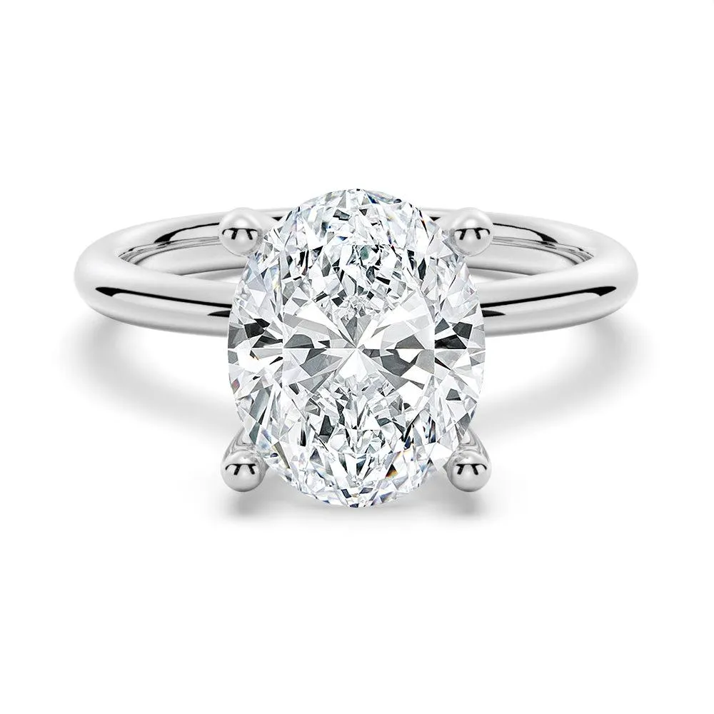 Oval Shaped Solitaire Moissanite Engagement Ring Everyday Durability