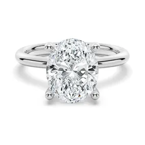 Oval Shaped Solitaire Moissanite Engagement Ring International Standard Sturdy Adornment