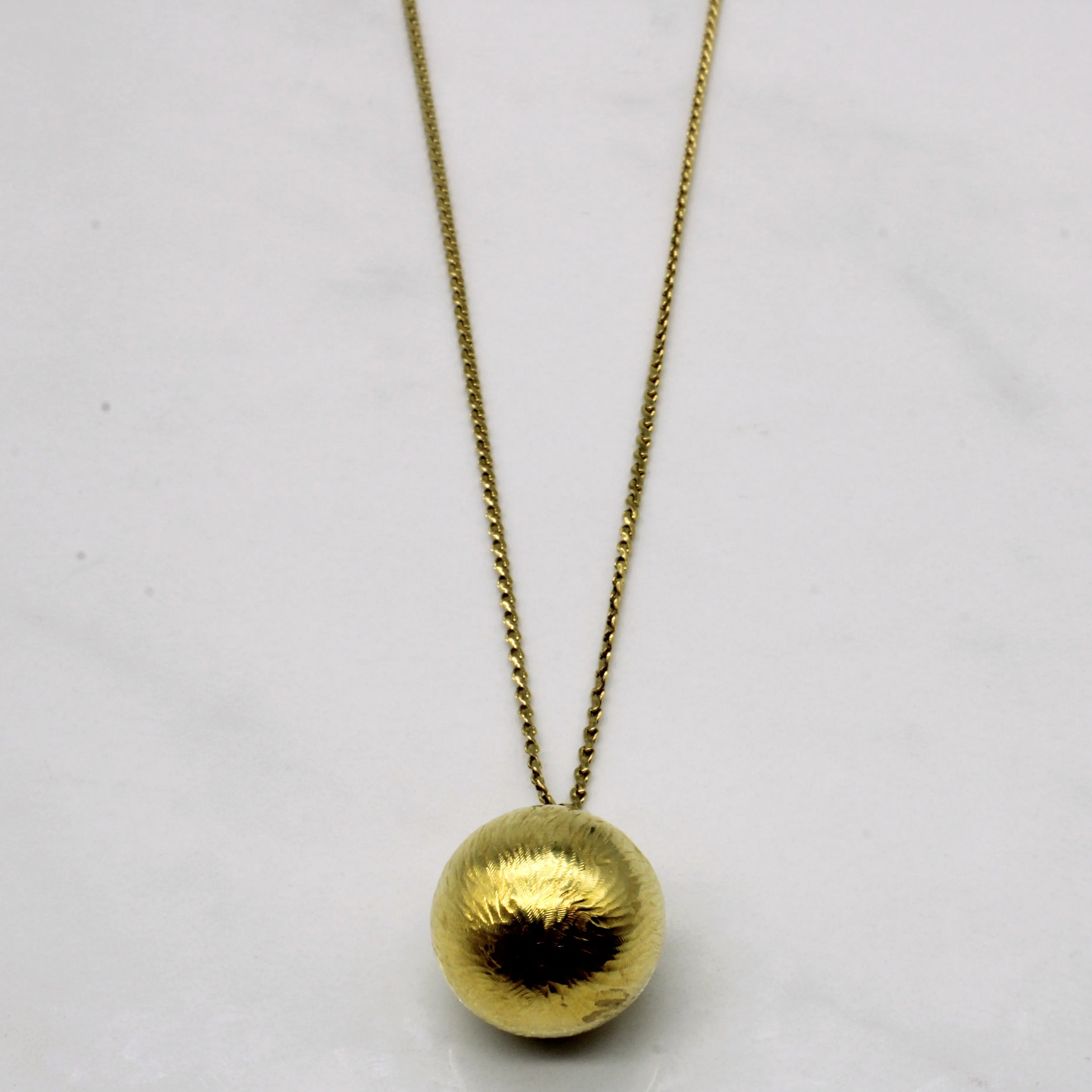 18k Yellow Gold Globe Pendant & Necklace | 25" | Opulent Look Modern Glam