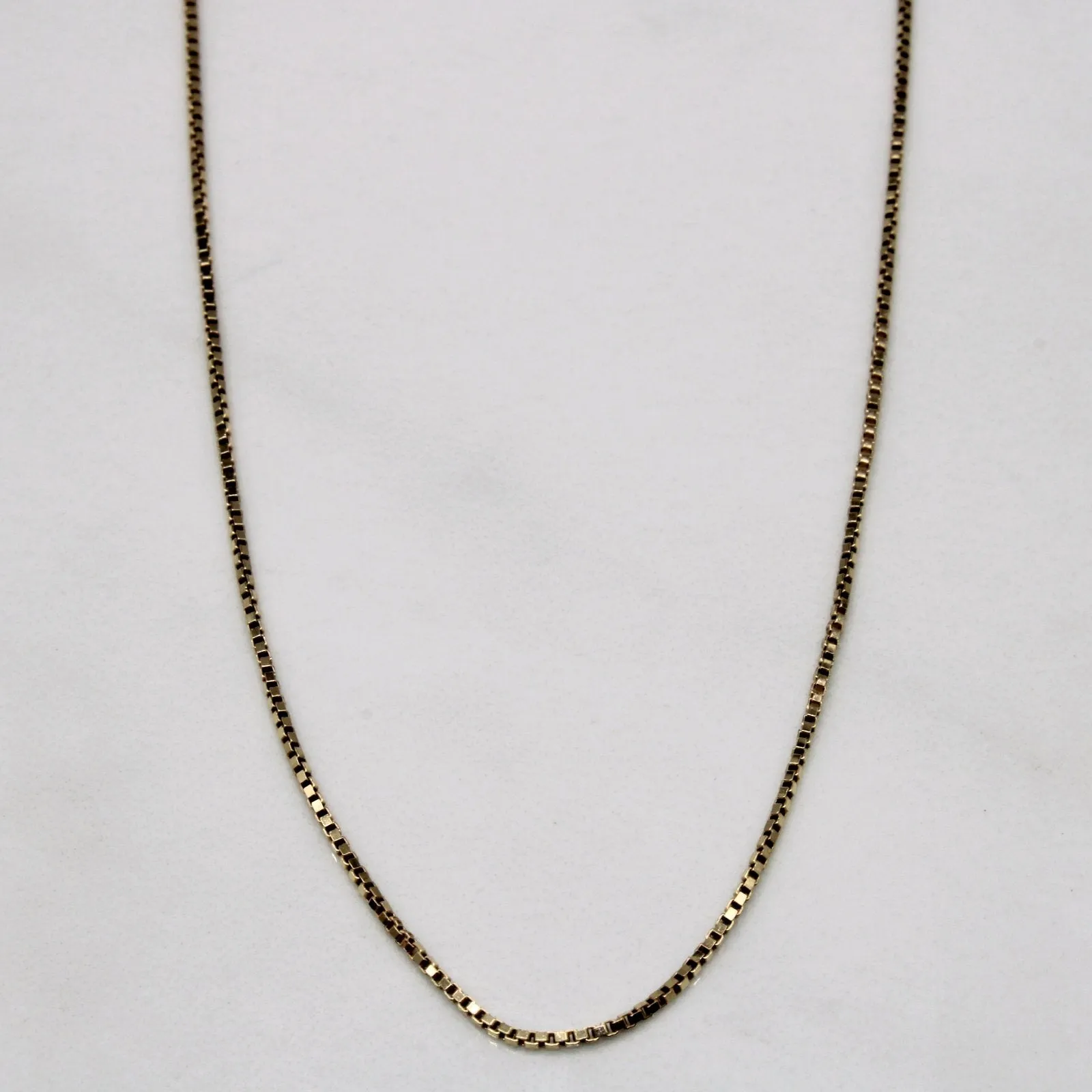 Gloss Accent Stylish Layer 10k Yellow Gold Box Link Chain | 17" |