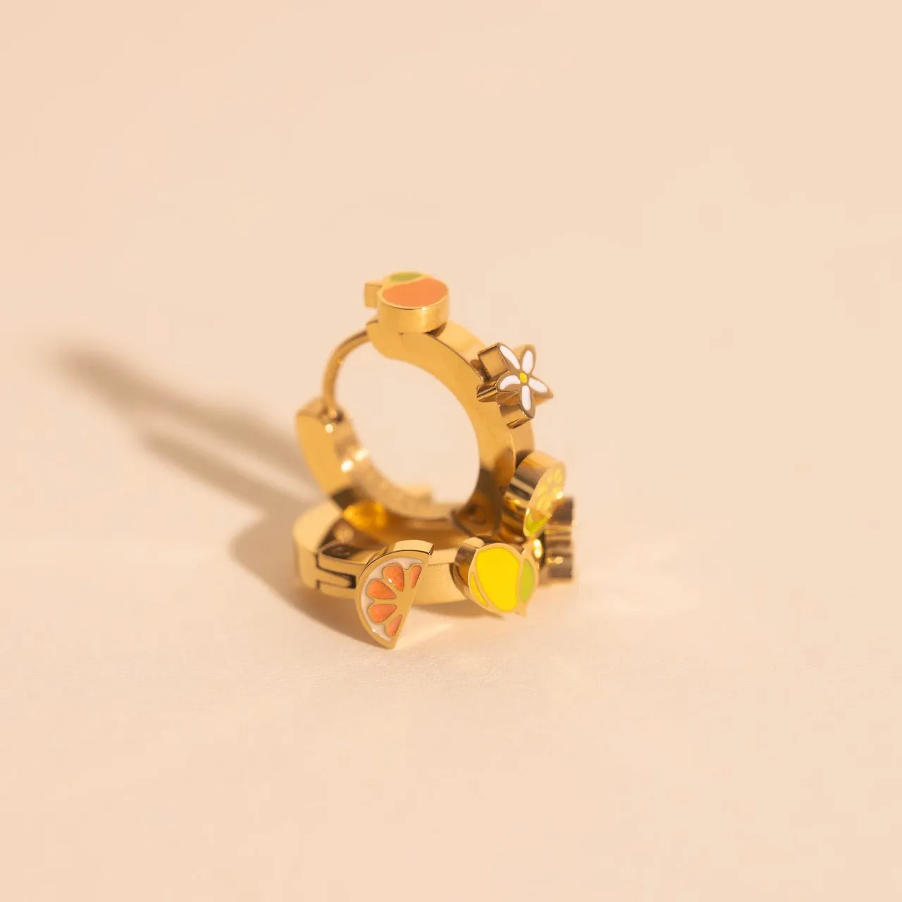 Decorative Must-Have Citrus 3D Huggie Hoop Earrings