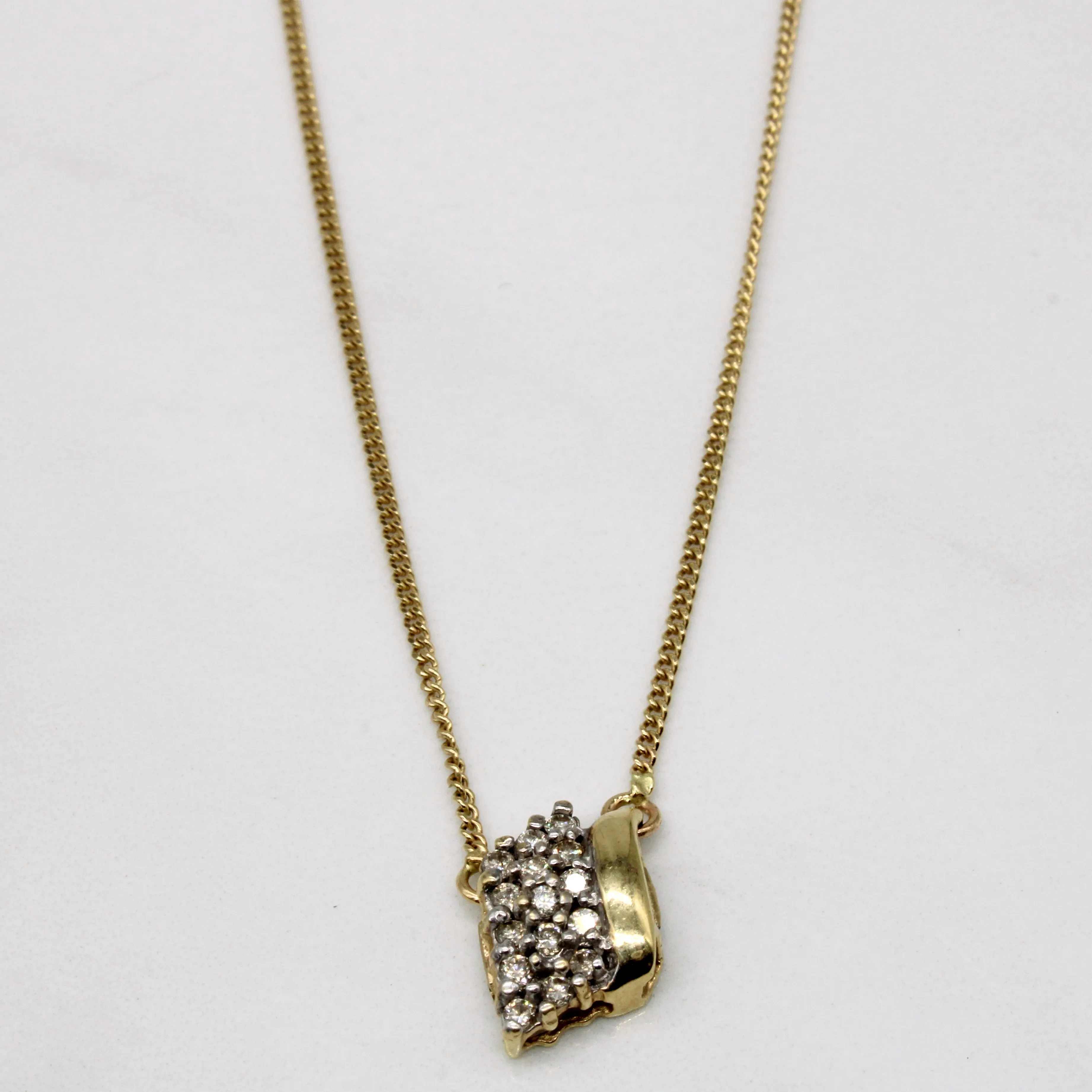 Diamond Cluster Pendant Necklace | 0.22ctw | 16" | Statement Ready