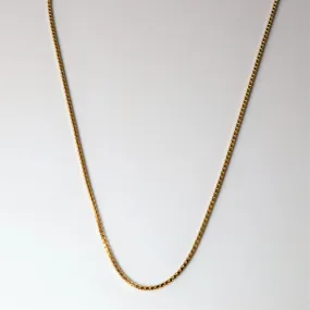 Golden Touch Glossy Accent 10k Yellow Gold Box Chain | 16"|