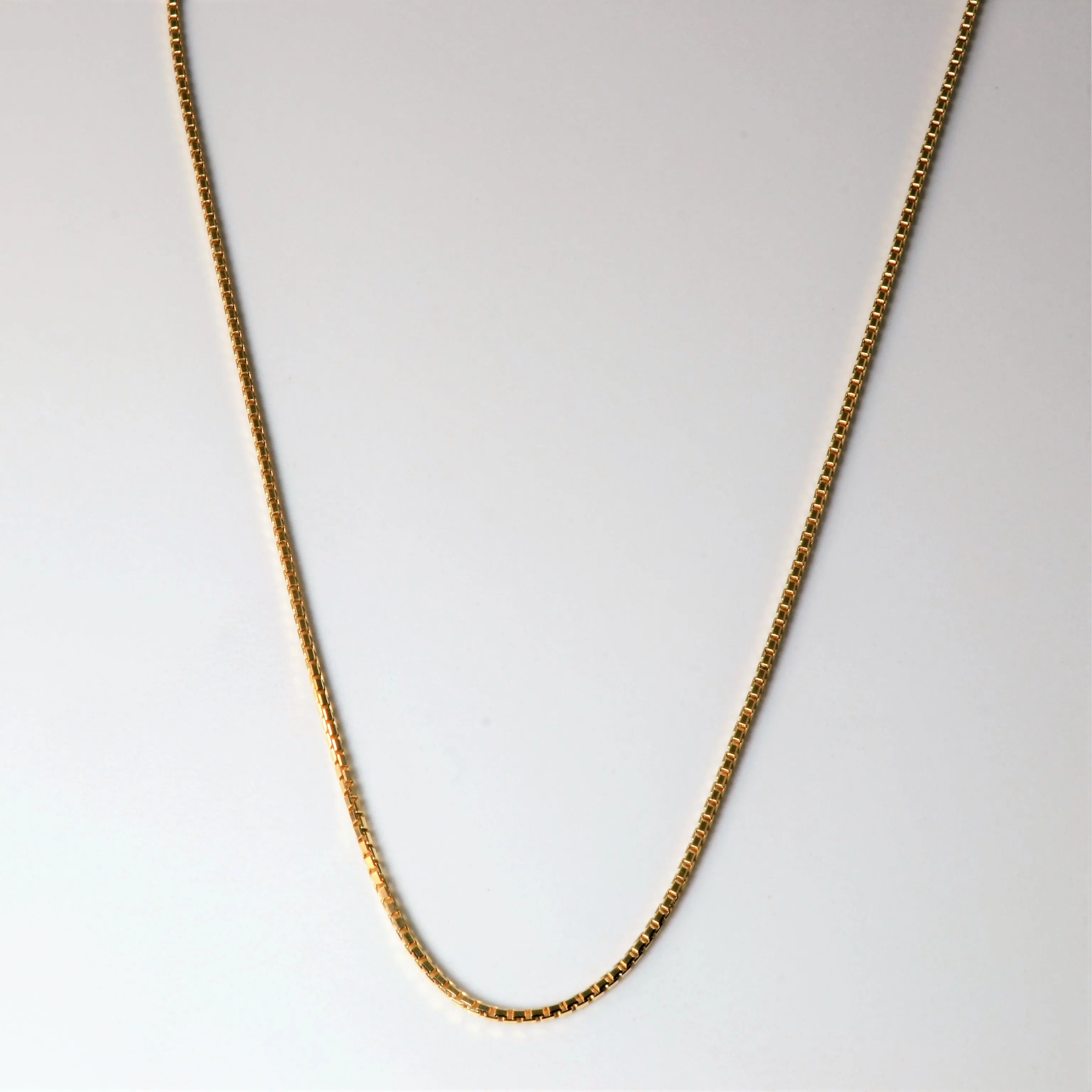Golden Touch Glossy Accent 10k Yellow Gold Box Chain | 16"|