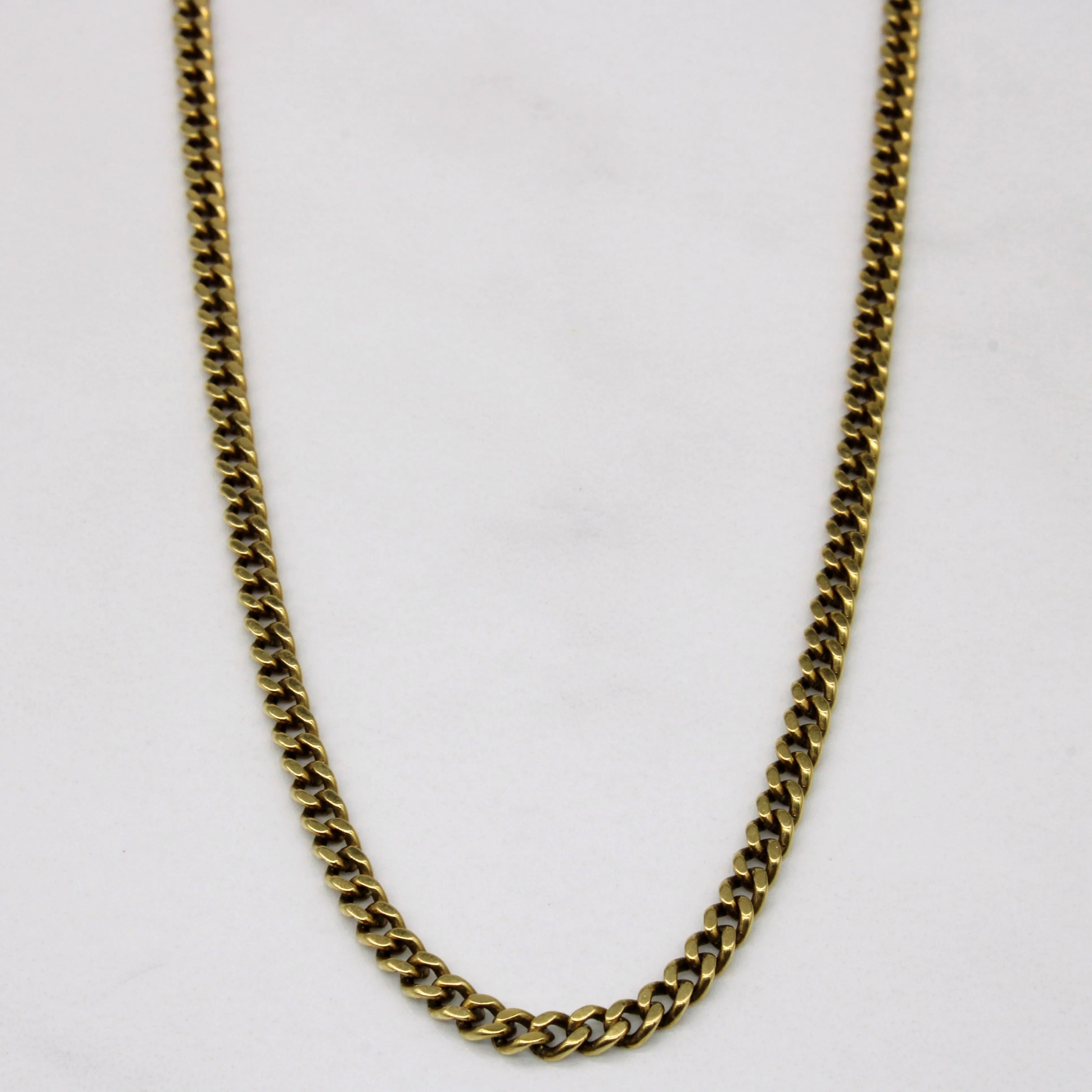 18k Yellow Gold Curb Link Chain | 21" | Anniversary Present Trendy Highlight