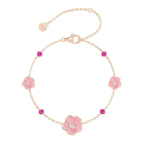 "Blossom of Compassion" Breast Cancer Awareness Bracelet Sparkling Accent Natural Details