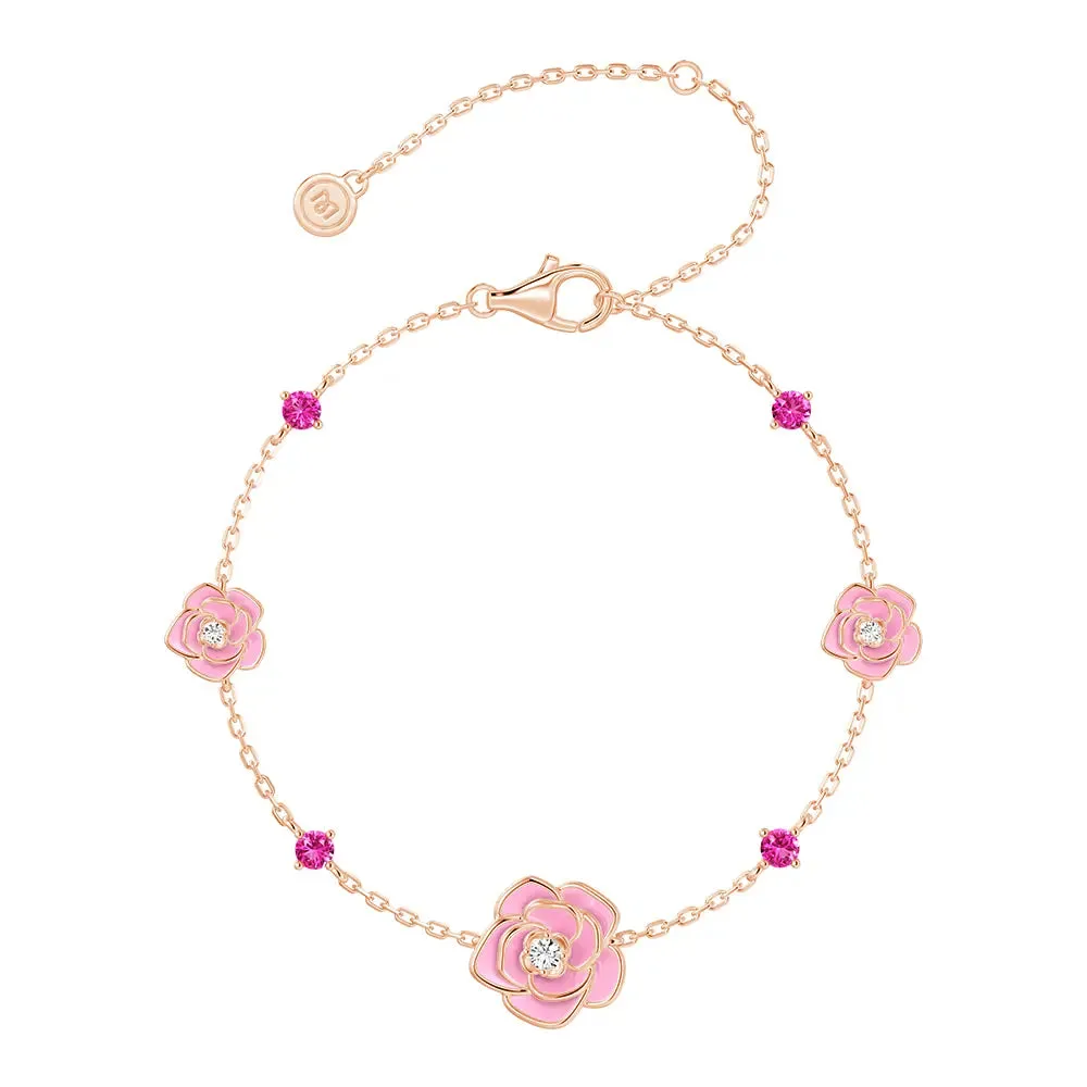 "Blossom of Compassion" Breast Cancer Awareness Bracelet Sparkling Accent Natural Details