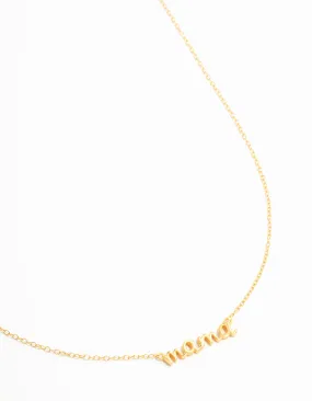 Gold Plated Sterling Silver Mama Necklace Youthful Glow Romantic Moment