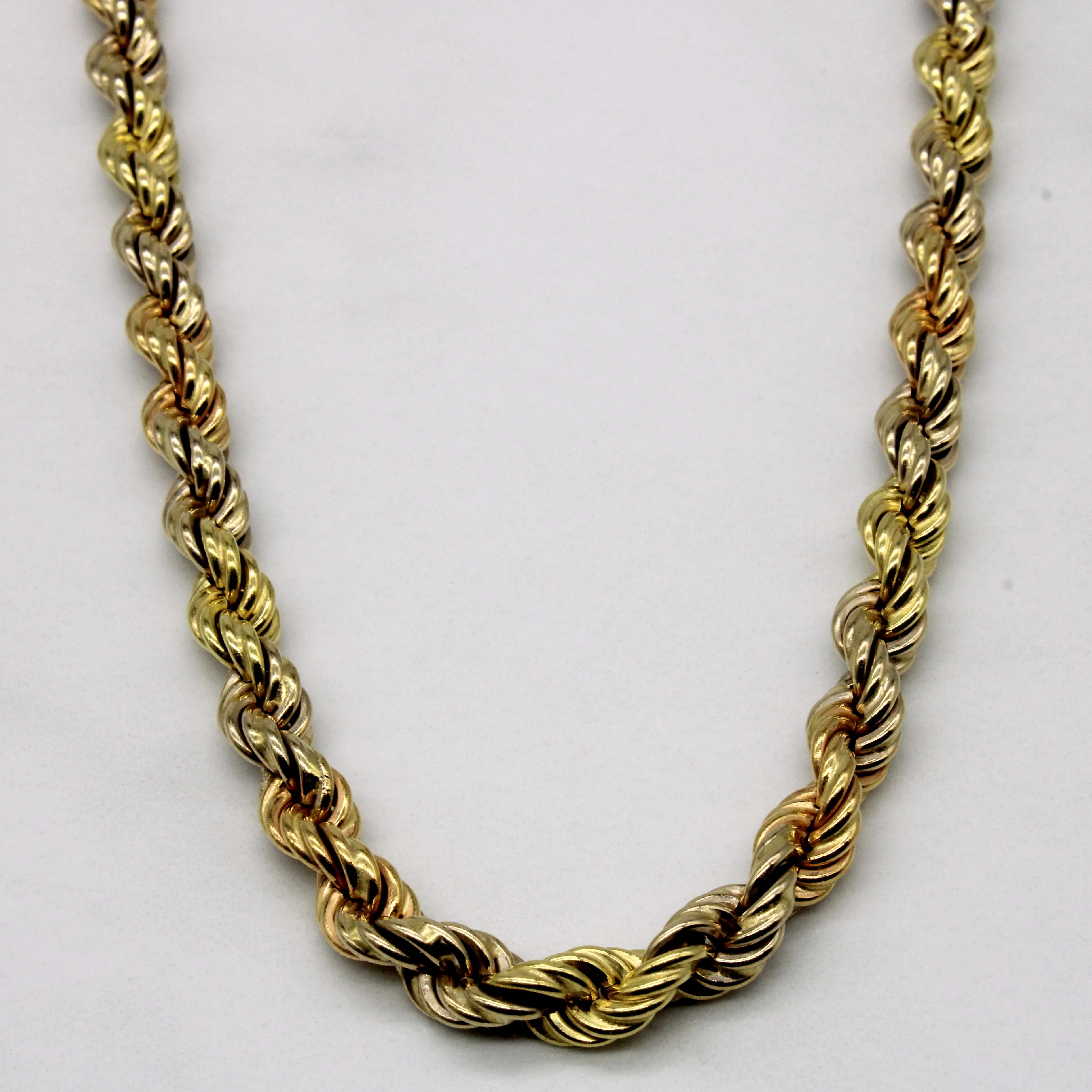 Contemporary Craft Charming Accessories 18k Tri Tone Gold Rope Chain | 20" |