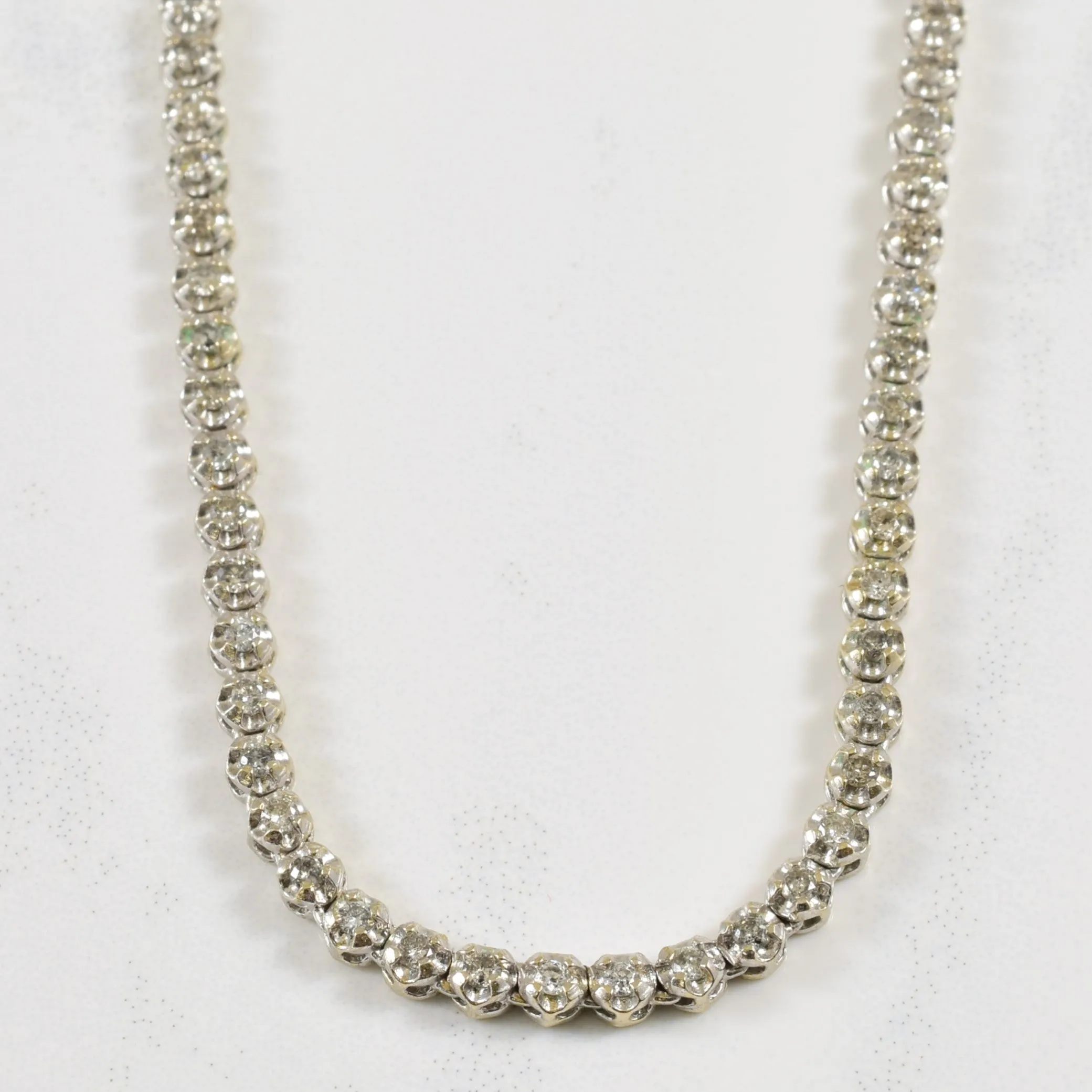 18k White Gold Diamond Necklace | 2.00ctw | 16.5" | Accent Detail