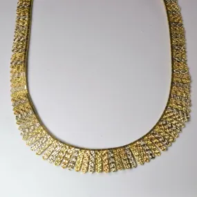 Gentle Shine 18k Tri Tone Gold Fringe Necklace | 17" |