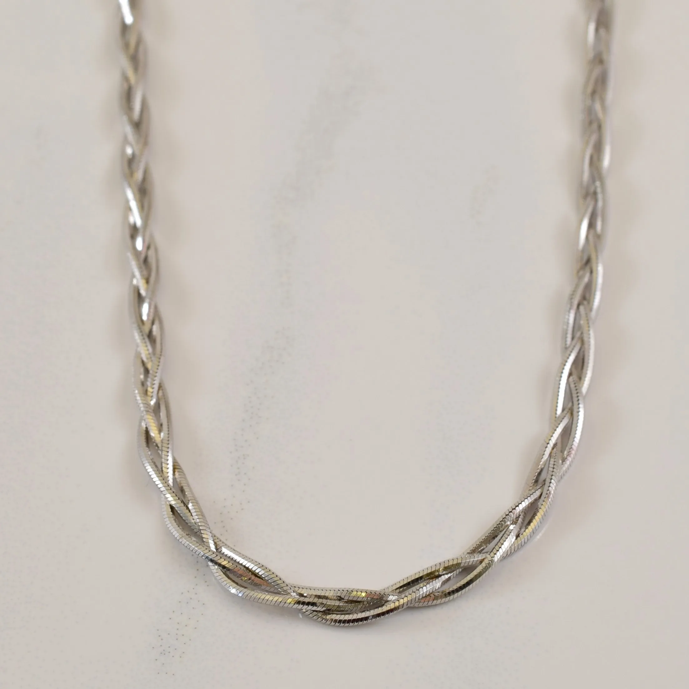 14k White Gold Twisted Chain | 14.75" | Timeless Glam