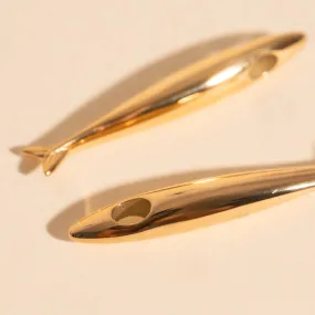 Chic Detail Polished Style Bullet Fish Huggie Hoop Charms