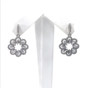 Vintage Item Affordable Creation Sterling Silver Flower Earrings