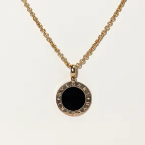 'BVLGARI' Onyx & Mother of Pearl Necklace | 2.30ct, 2.30ct | 18" | Vintage Mood