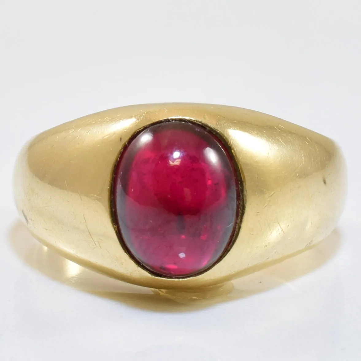 Cabochon Synthetic Ruby Ring | 3.80ct | SZ 10 | Night Out Look