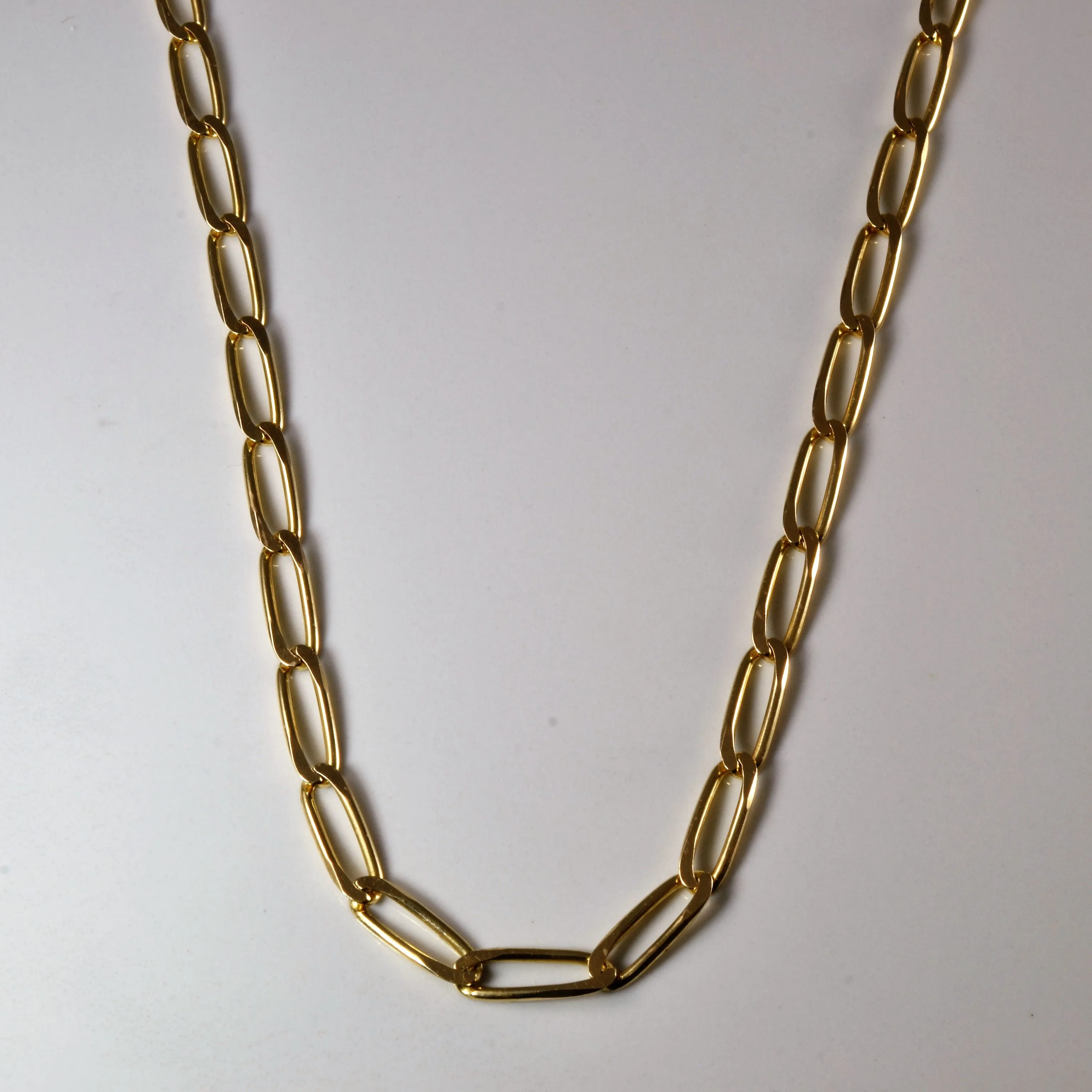 10k Yellow Gold Elongated Cable Chain | 18" | Artisan Craft Luxe Detail