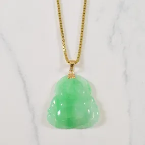 Flat Shot Modern Accent Carved Jadeite Necklace | 30.00ct | 15.5" |