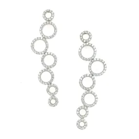 Sterling Silver CZ Circles Earring Comfortable Essential