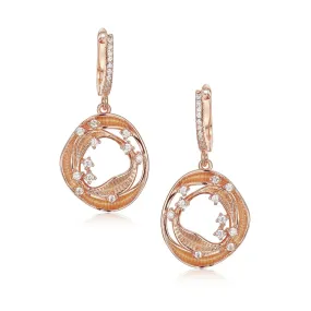 Sterling Silver Round With Sprinkled CZ's Earring Refined Adornment