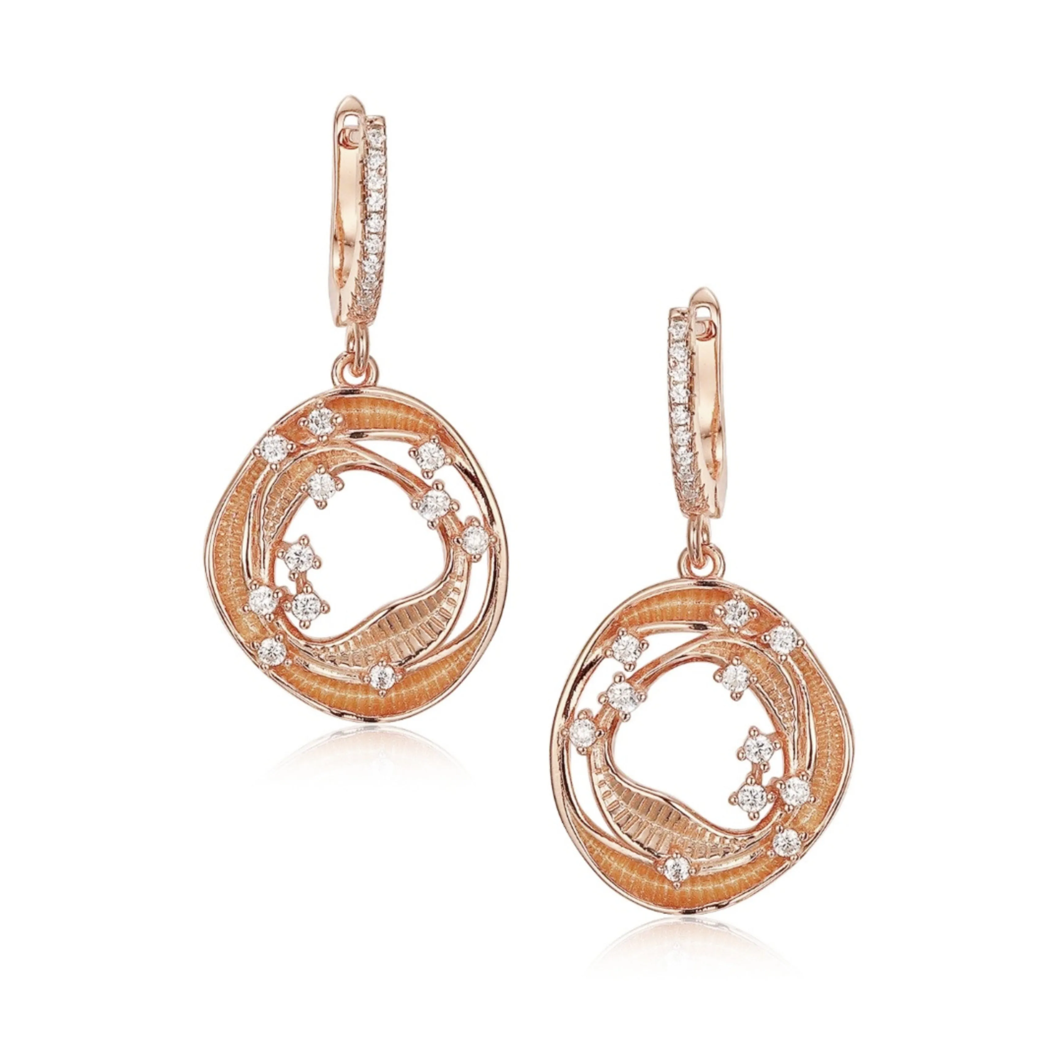 Sterling Silver Round With Sprinkled CZ's Earring Refined Adornment