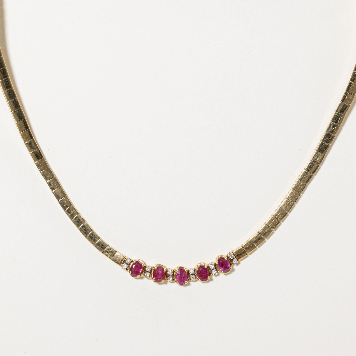 Ruby & Diamond Pendant Necklace | 2.50ctw, 0.18ctw | 17" | Bold Appeal Bright Mood