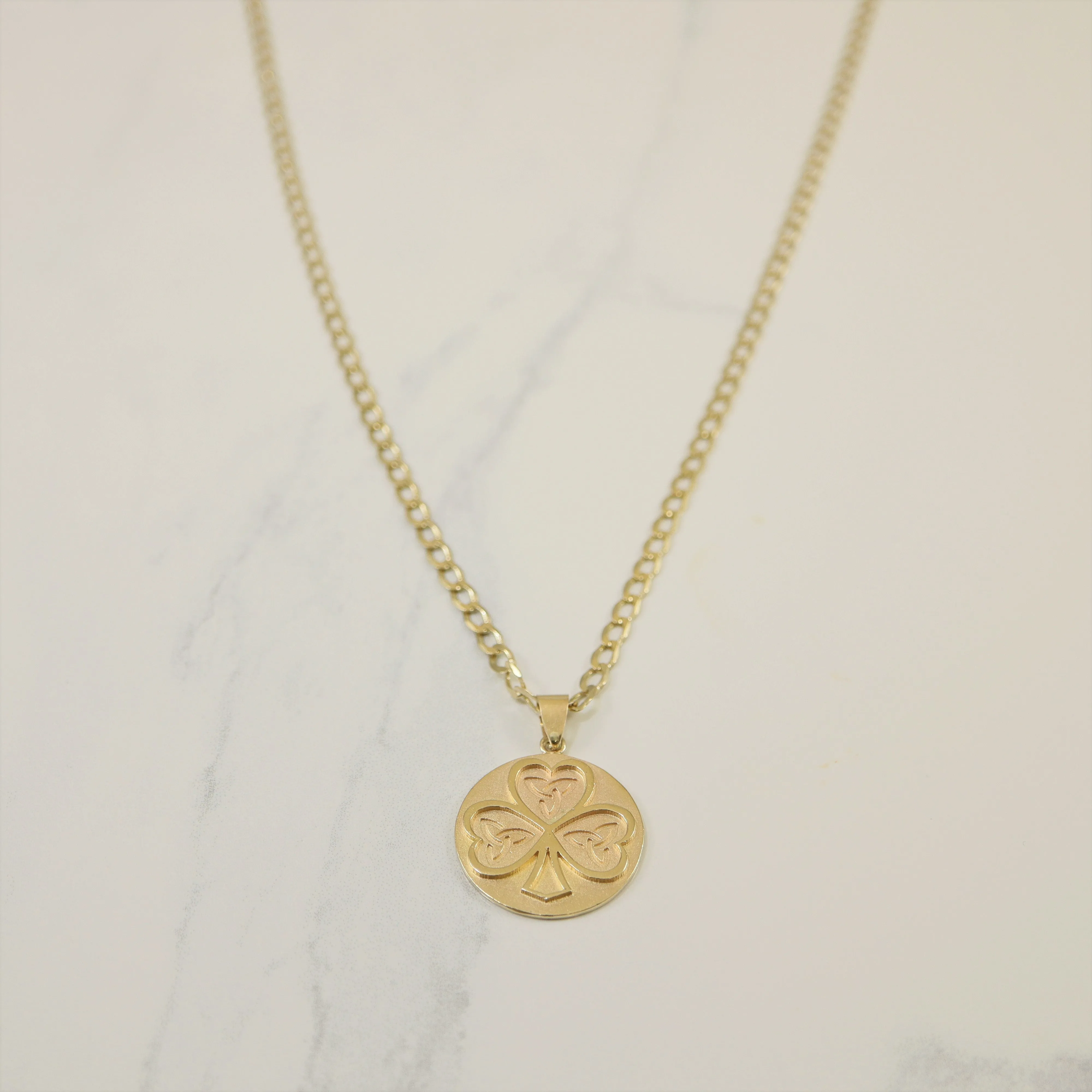 Creative Craft Lustrous Finish Celtic Clover Necklace | 22" |