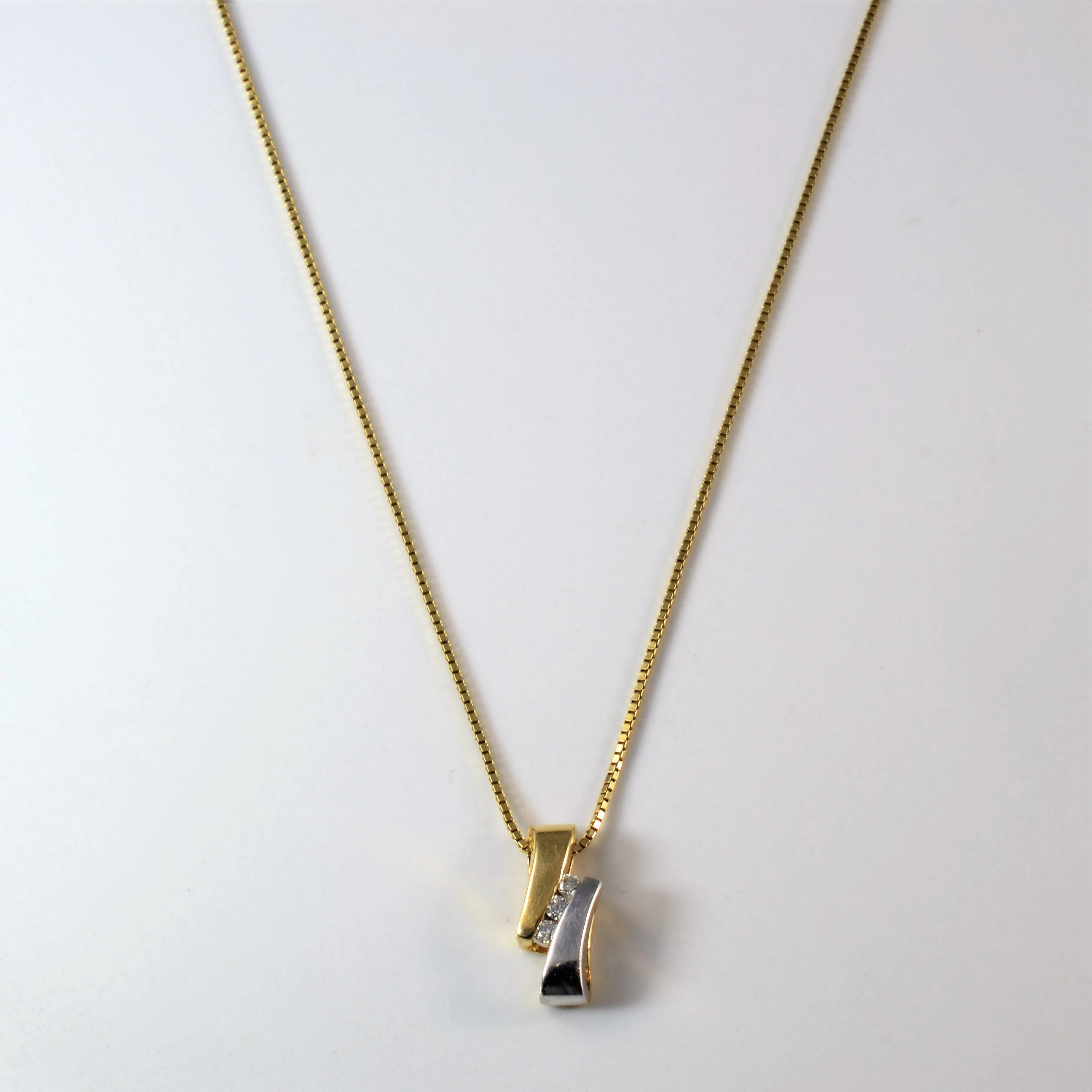 Channel Diamond Two Tone Necklace | 0.06ctw | 20" | Pure Highlight Shiny Jewels