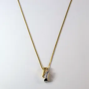Channel Diamond Two Tone Necklace | 0.06ctw | 20" | Pure Highlight Shiny Jewels