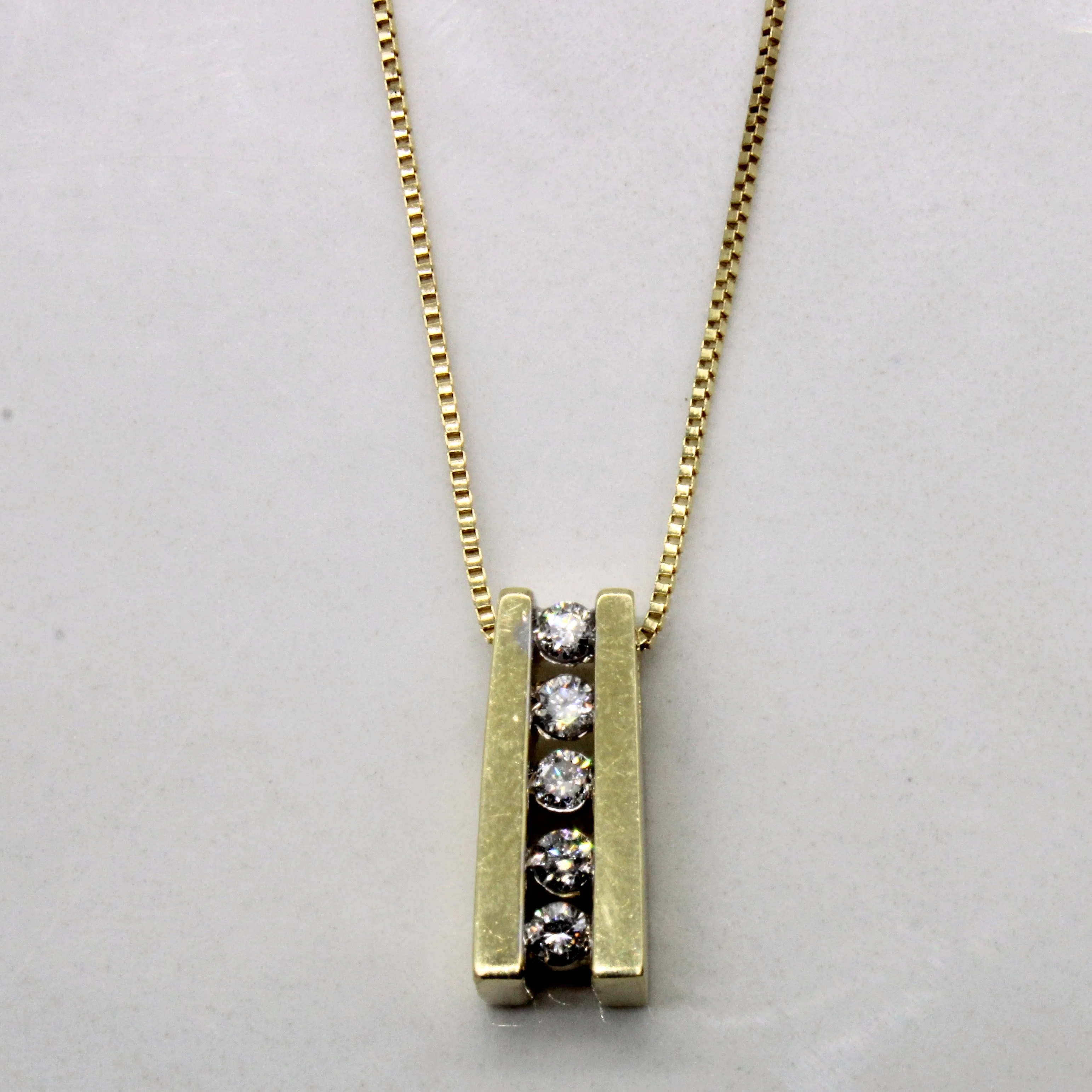 Flawless Cut Subtle Sparkle Channel Set Diamond Pendant & Necklace | 0.10ctw | 18" |