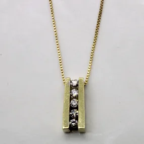 Flawless Cut Subtle Sparkle Channel Set Diamond Pendant & Necklace | 0.10ctw | 18" |