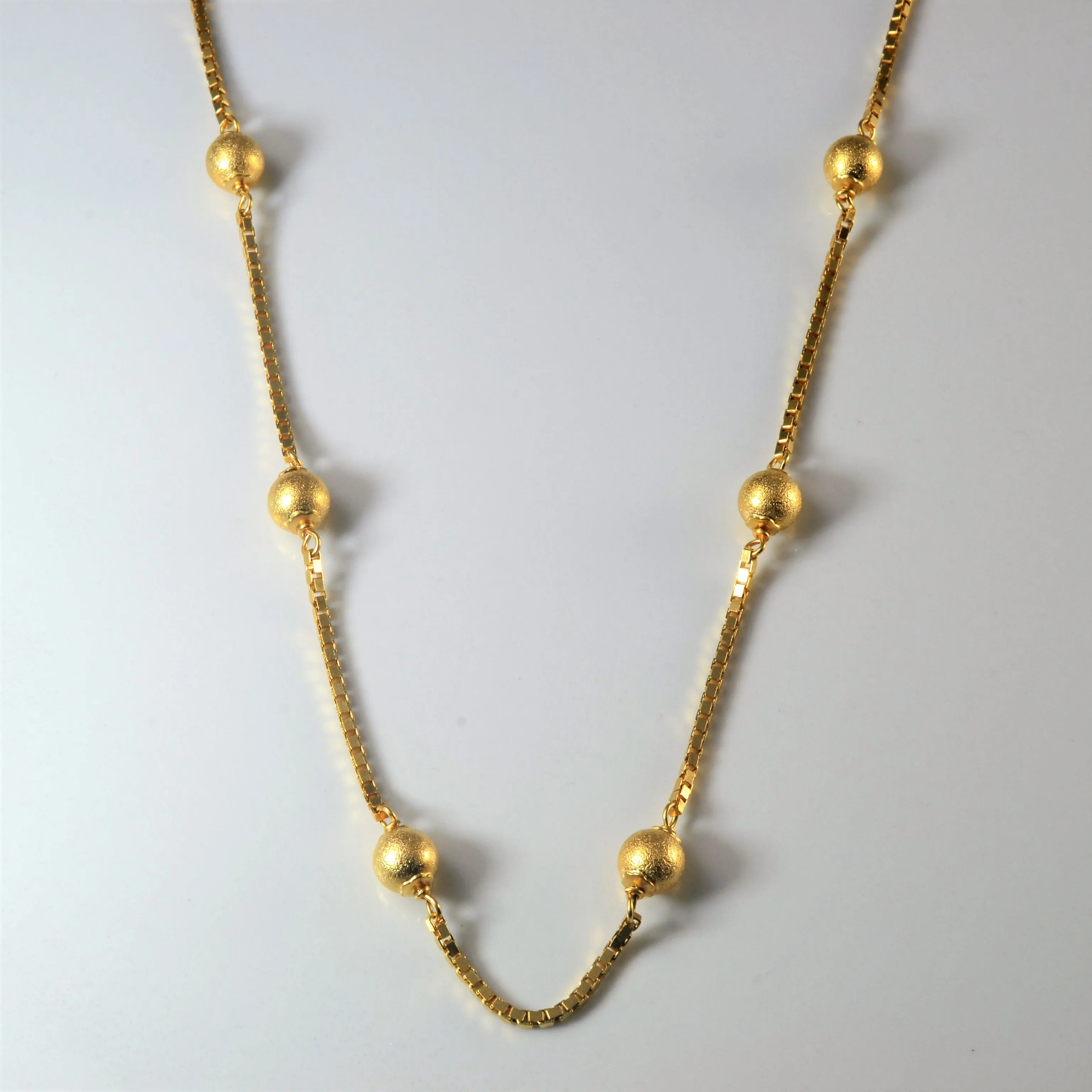 Fashionable Glow Graceful Edge 18k Yellow Gold Ball Chain | 26" |