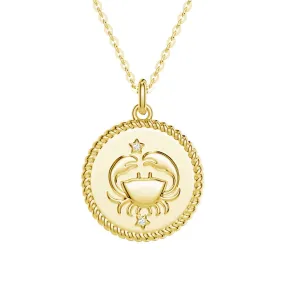 Cancer Constellation Lab Grown Diamond Birthstone Pendant Necklace Season Match Luxury Shine