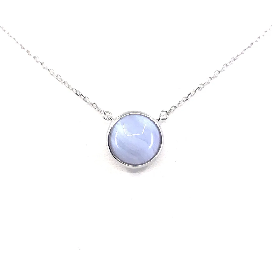 Ideal Design Sterling Silver Solitaire Necklace