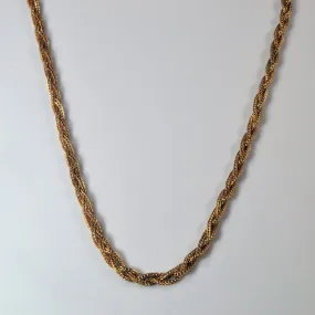 Handcrafted Form 10k Yellow Gold Braided Chain | 14" |