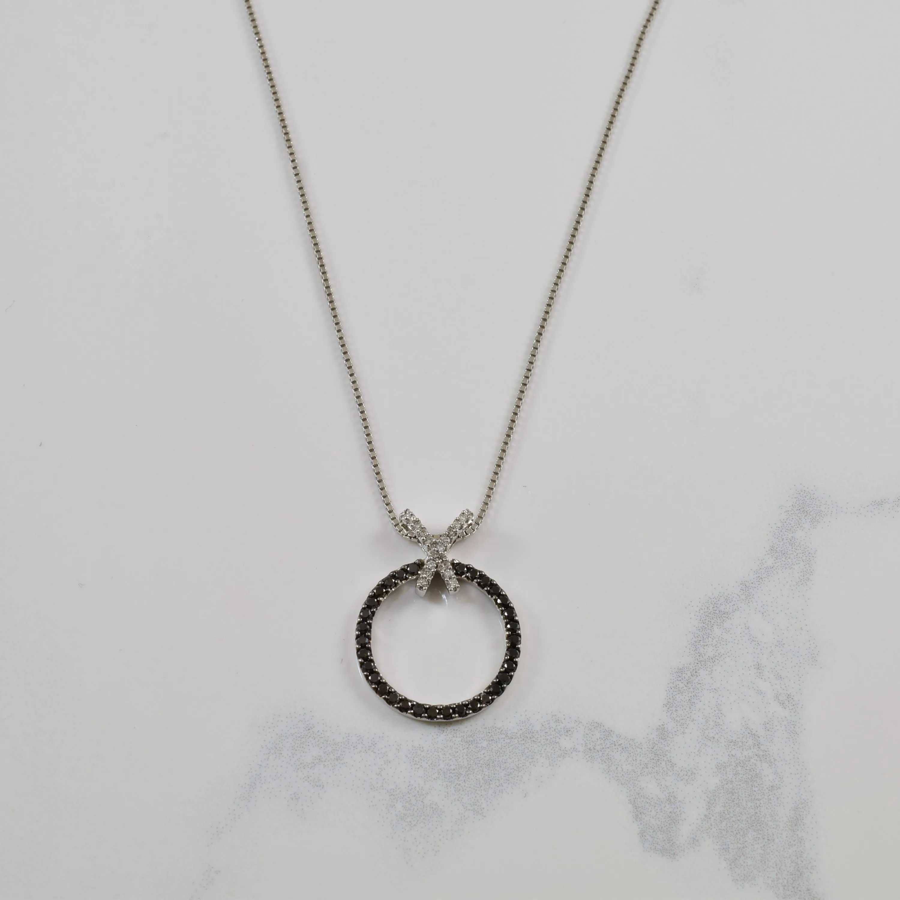 Black & White Diamond XO Necklace | 0.35ctw | 18" | Luxe Accent