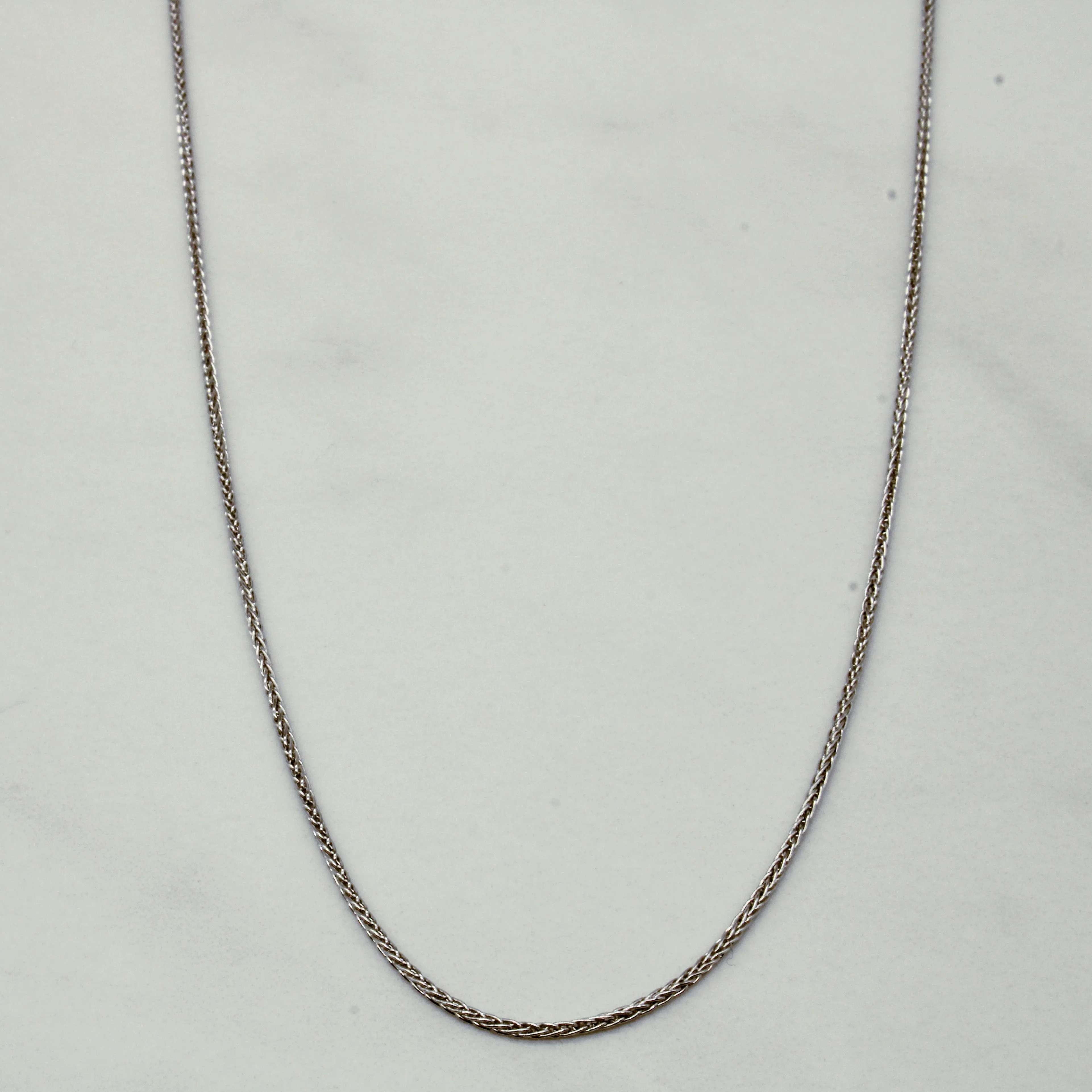 Sophisticated Touch Soft feature 14k White Gold Wheat Chain | 16" |