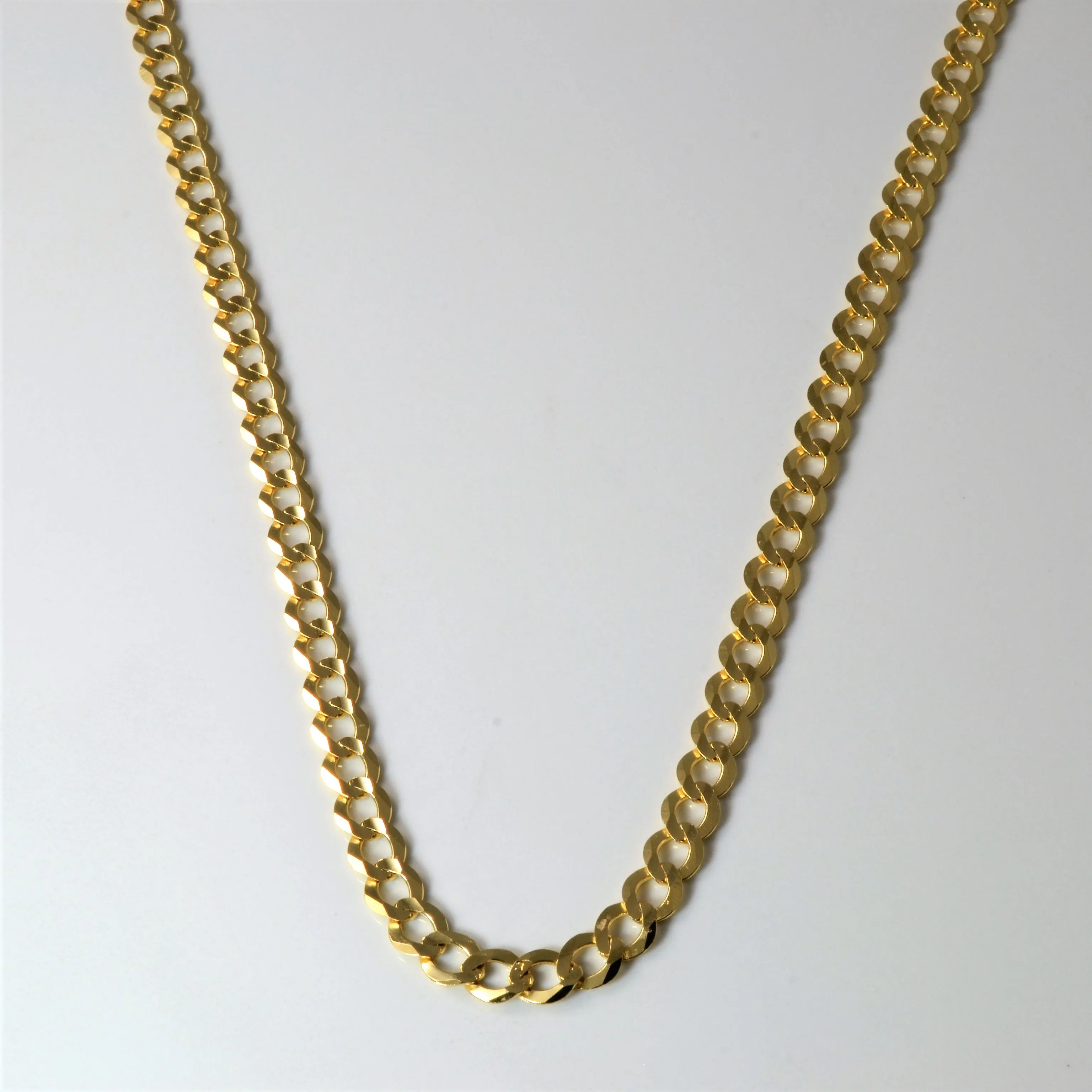 Minimal Form Shaped Precision 14k Yellow Gold Cuban Chain | 20" |