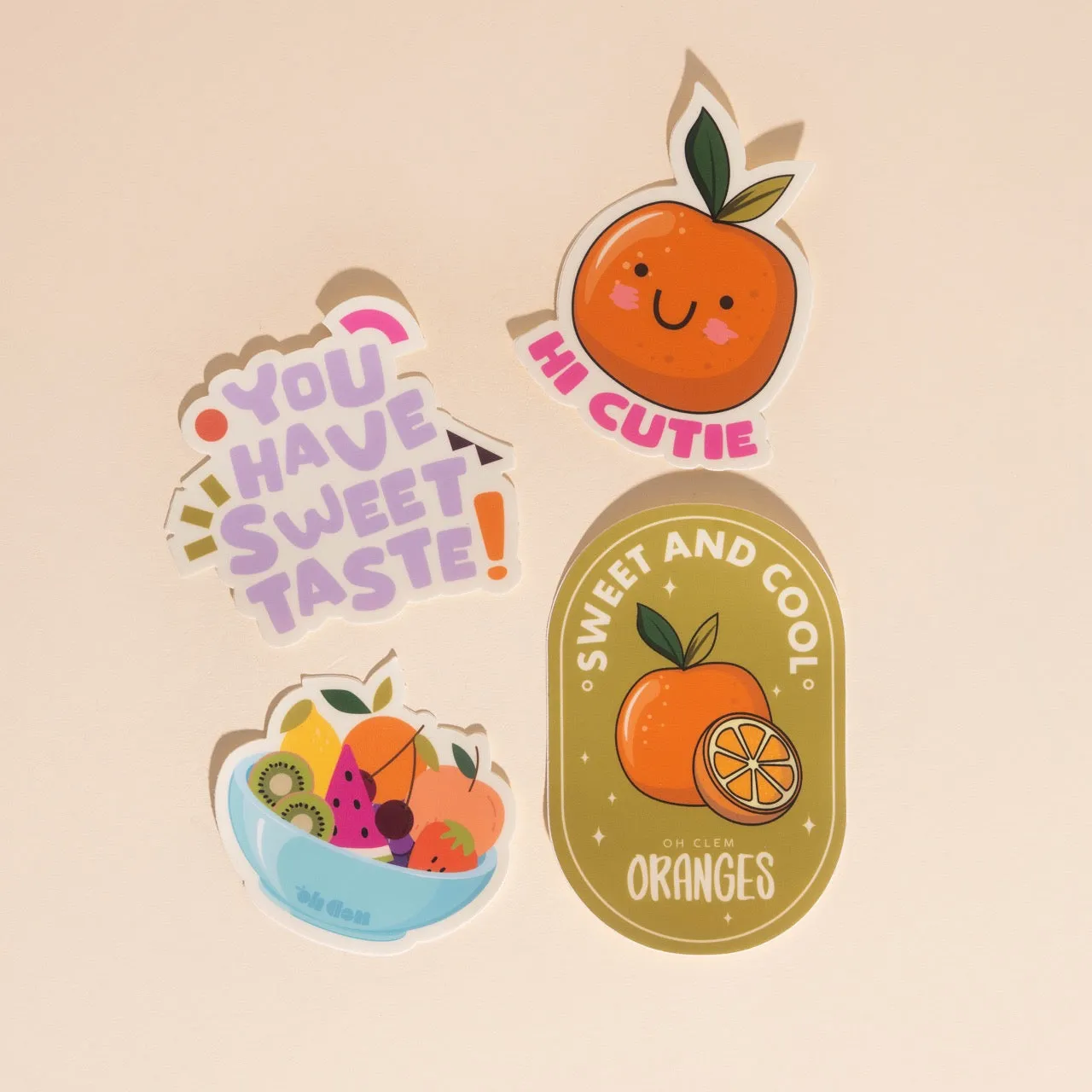 Premium Adornment Fruity 4-pack Stickers