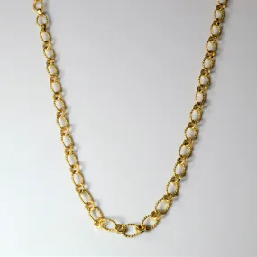 18k Yellow Gold Nautical Wire Modified Cable Chain | 32" | Graceful Appeal