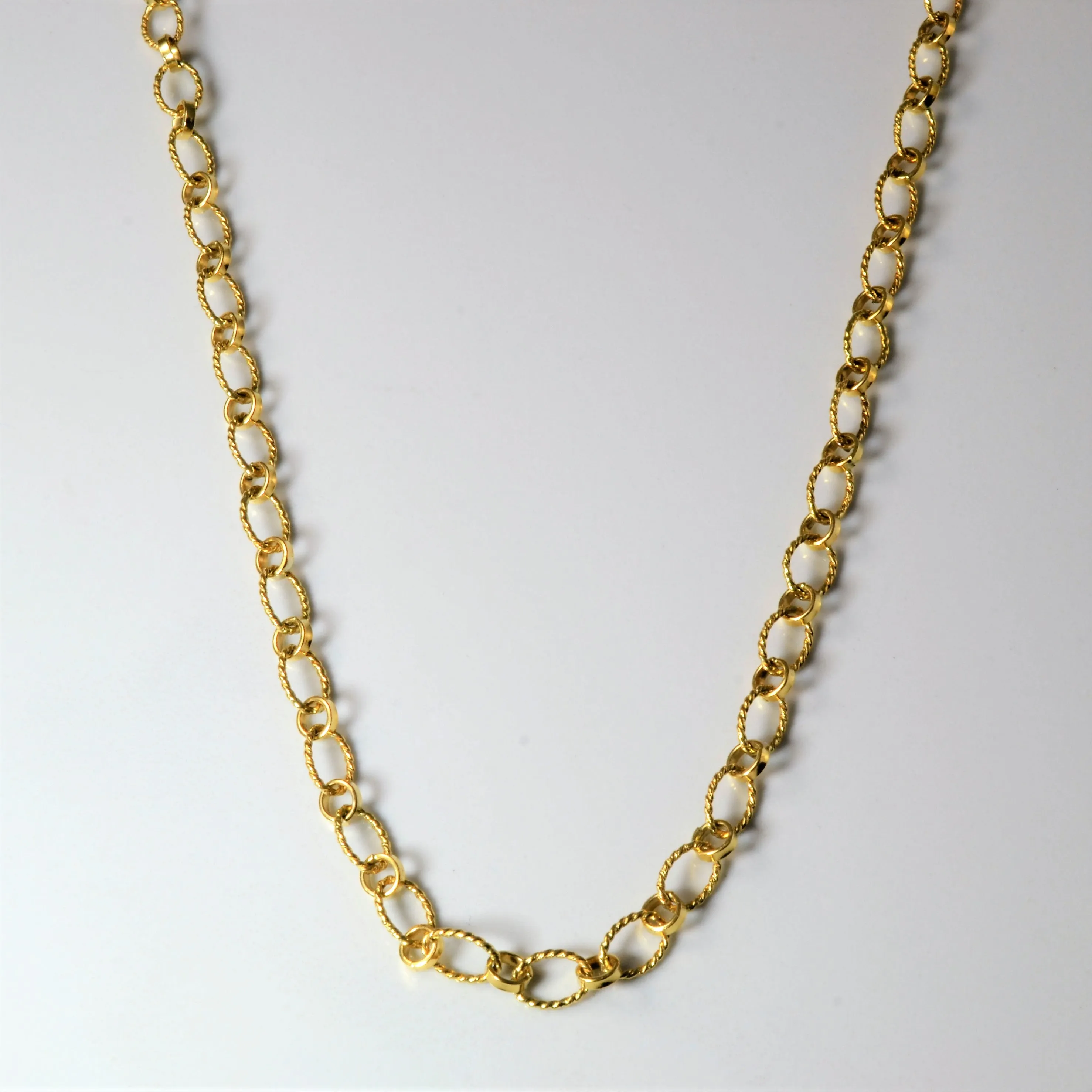 18k Yellow Gold Nautical Wire Modified Cable Chain | 32" | Graceful Appeal