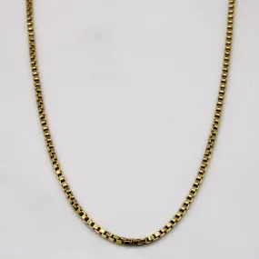 18k Yellow Gold Box Link Chain | 24" | Playful Shine