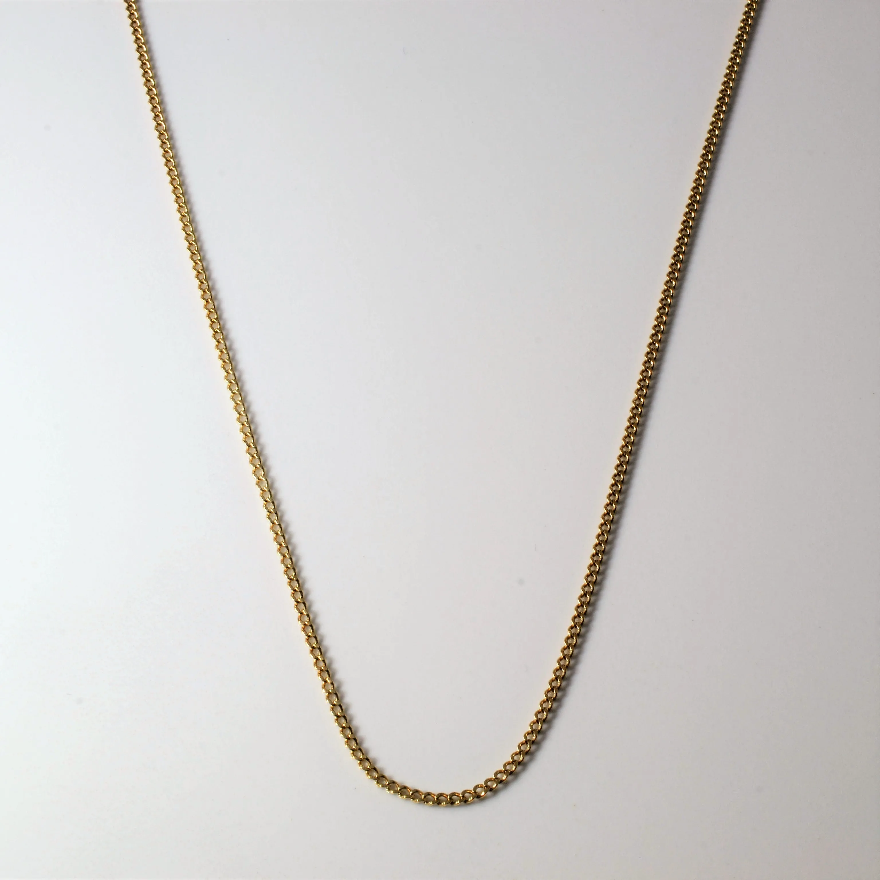10k Yellow Gold Curb Chain | 27"| Cute Accent