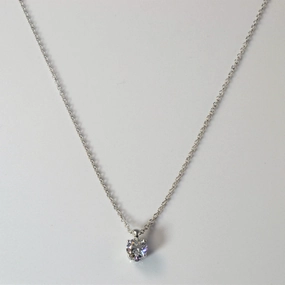 Signature Finish Luxury Outfit 'Birks' Blue Solitaire Diamond Necklace | 0.53ct | 18" |
