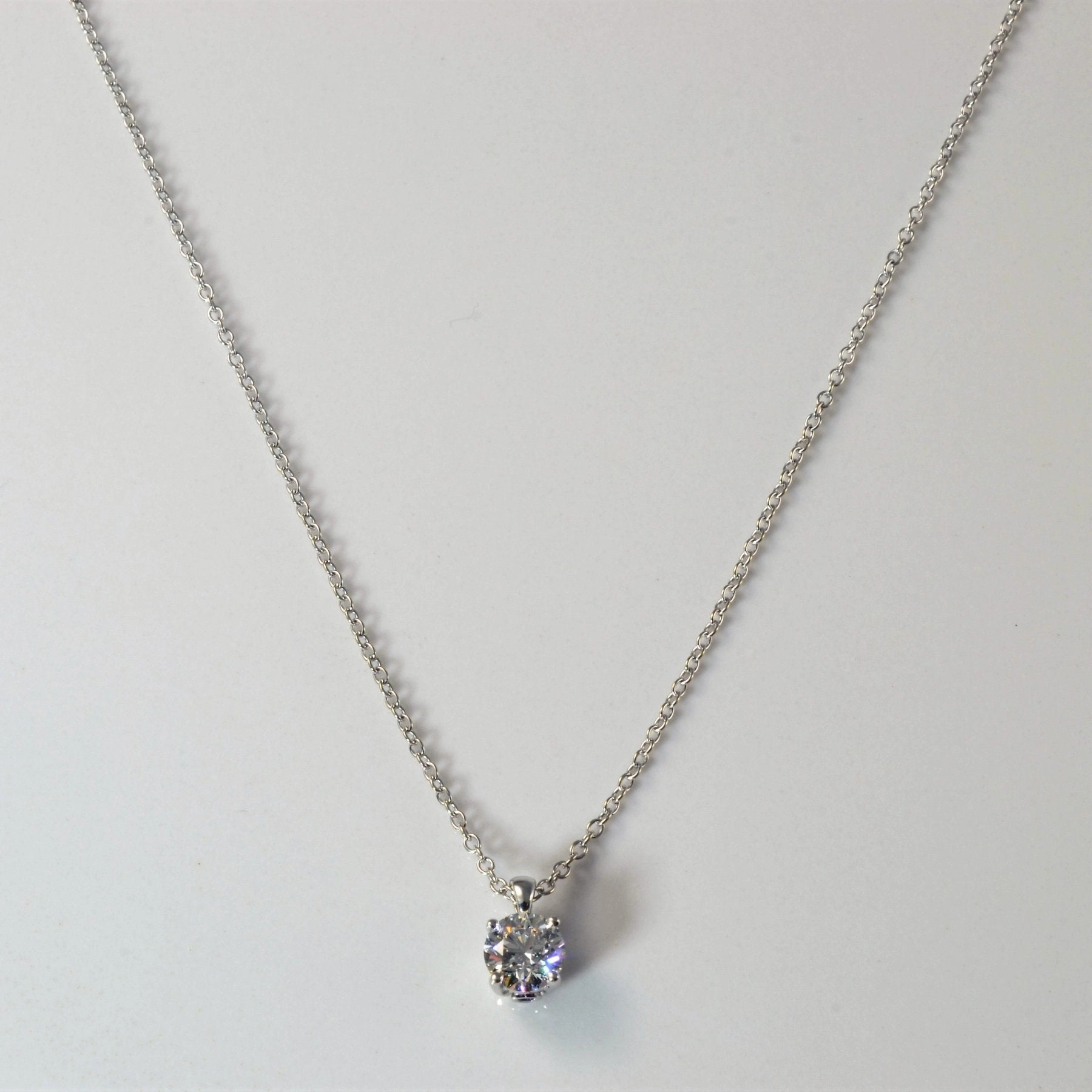 Signature Finish Luxury Outfit 'Birks' Blue Solitaire Diamond Necklace | 0.53ct | 18" |