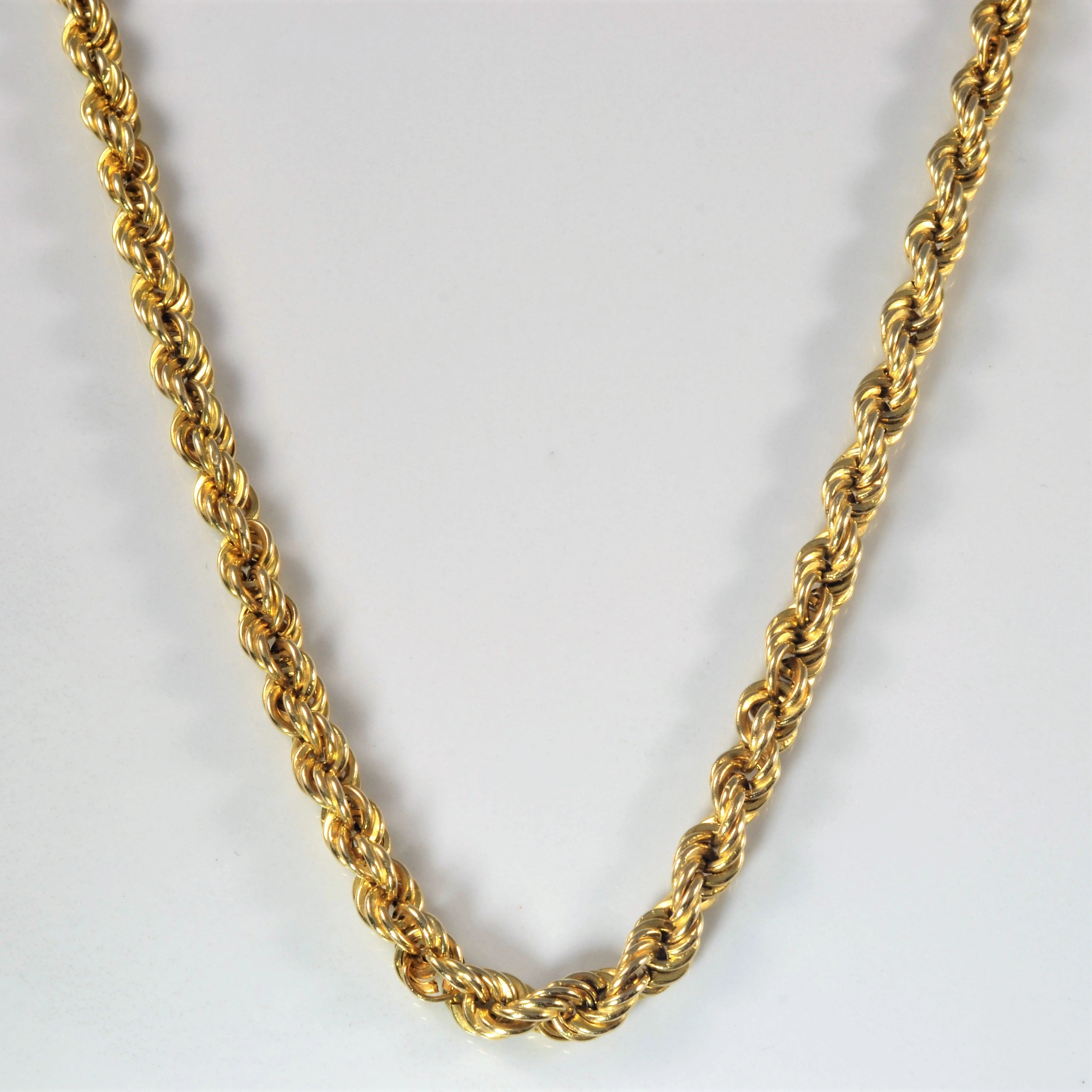 Shine In Light 10k Yellow Gold Rope Chain | 28" |