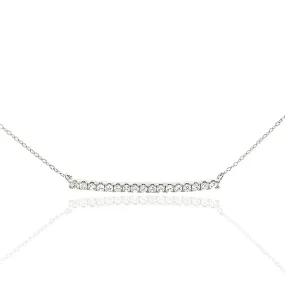 Sterling Silver One Row Bar Necklace Party Night