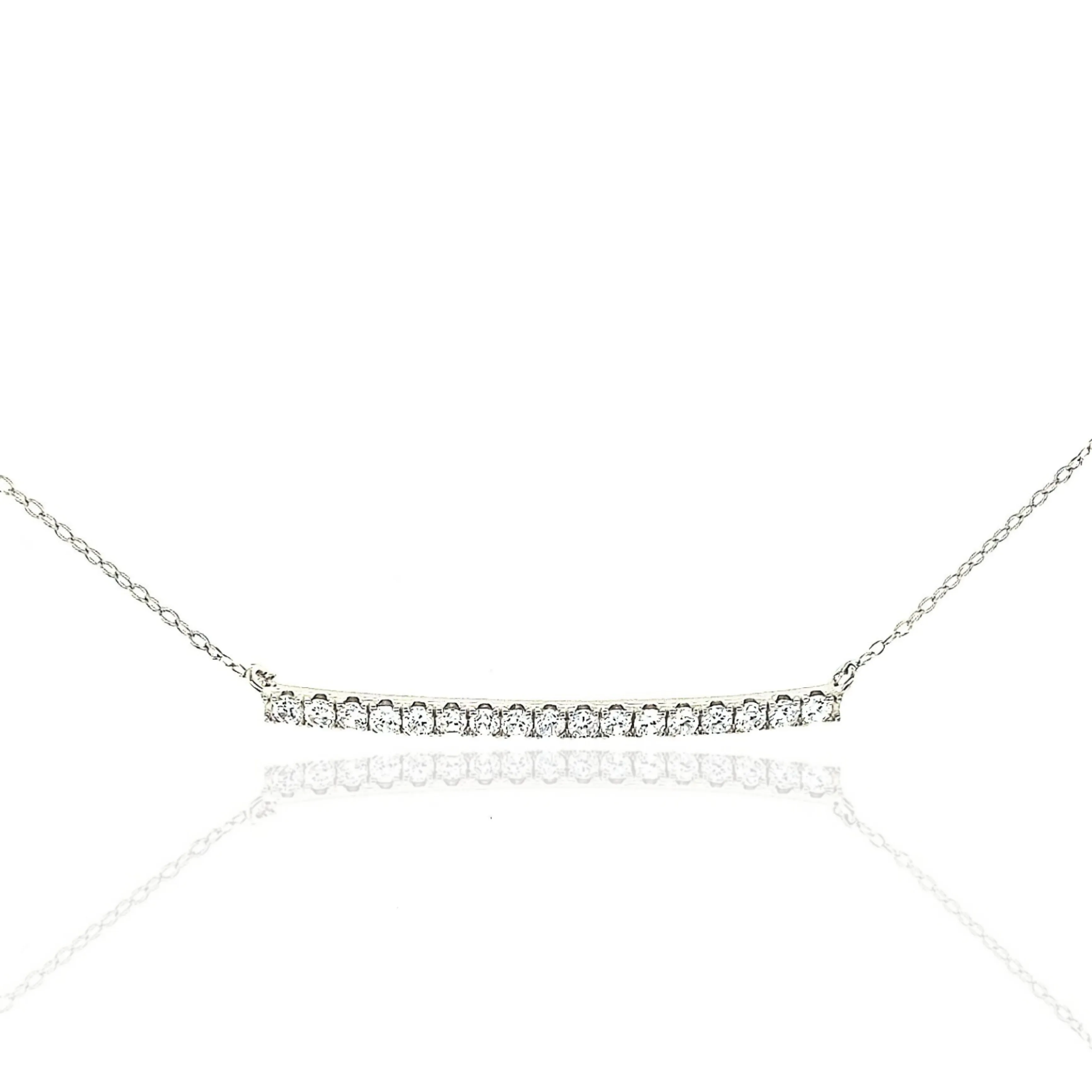 Sterling Silver One Row Bar Necklace Lovely Design