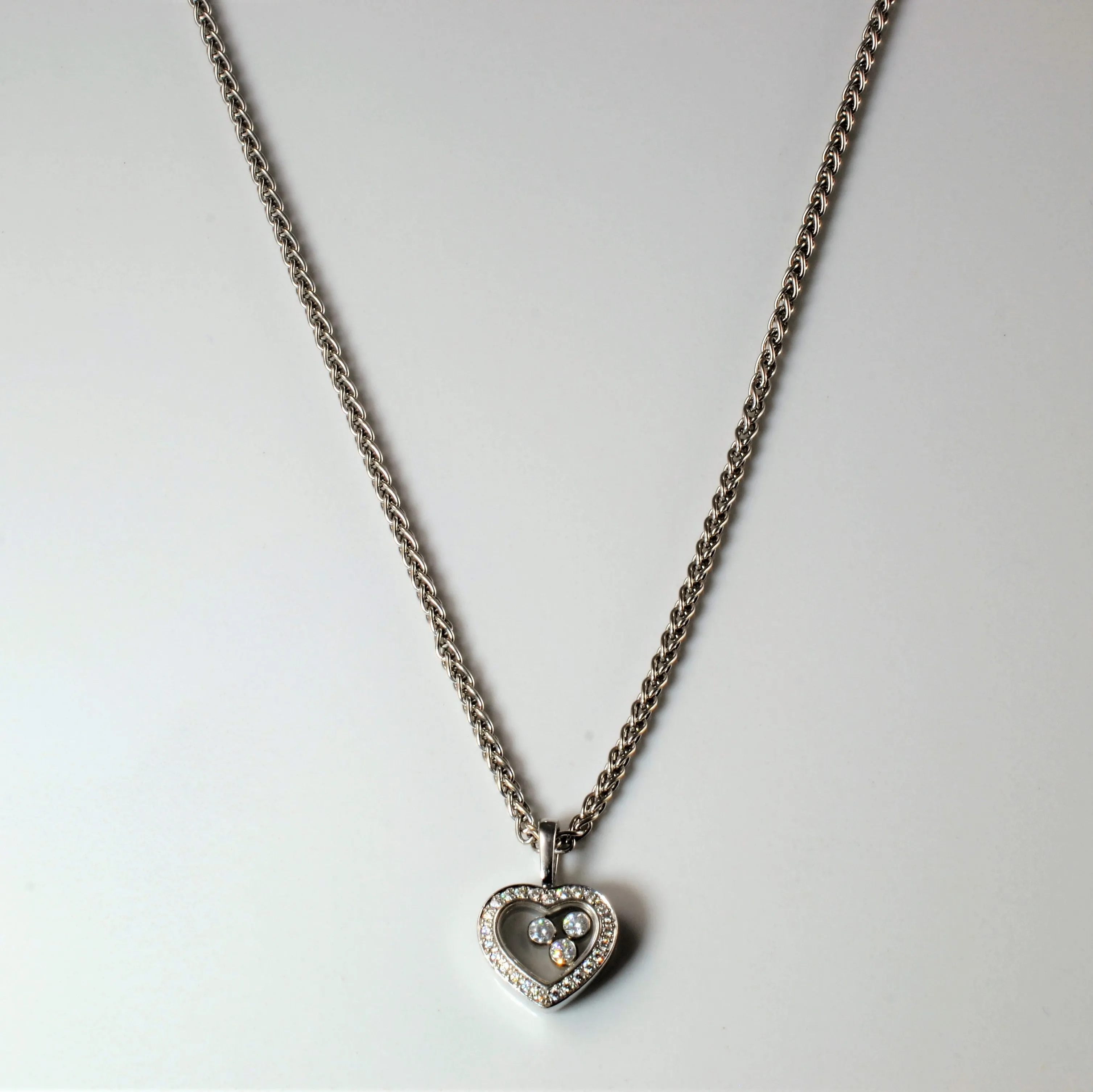 Chopard' Moving Diamonds Heart Pendant Necklace | 0.35ctw | 16"| Playful Spark